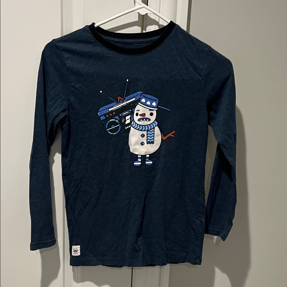 Children's Blue Snowman Long Sleeve Tee